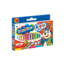 Creioane cerate Bambino 201, 18 culori, blister carton