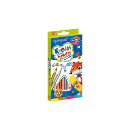 Creioane colorate Bambino 2038, 12 culori, 18cm, blister carton