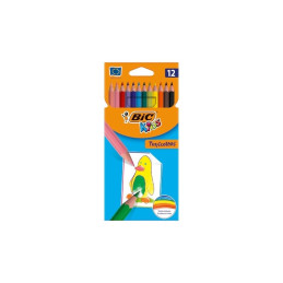 Creioane colorate Bic Kids Tropicolors 83256610, 12 culori, blister carton