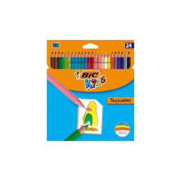 Creioane colorate Bic Kids Tropicolors 9375182, 24 culori, blister carton
