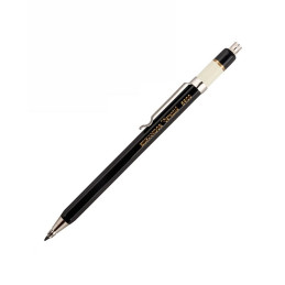 Creion mecanic Koh-I-Noor Versatil K5900C, 2.0mm, corp metalic hexagonal negru, cu ascutitoare