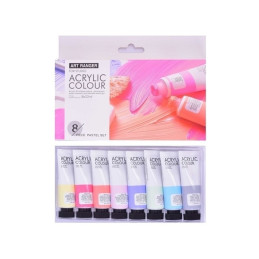 Culori acrilice Magi-Wap Art Rangers, 8 culori x 22ml, culori pastel, FEA0822T-P
