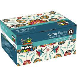 Culori tempera pentru textile Nova Color, 12 culori x 35ml, NC-192