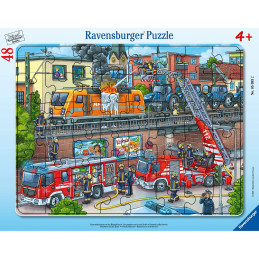 Puzzle tip rama misiune de salvare pompieri 48 piese