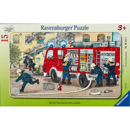 Puzzle tip rama masina de pompieri 15 piese