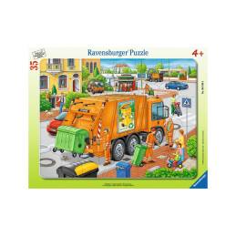 Puzzle tip rama masina de colectat gunoi 35 piese