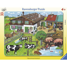 Puzzle tip rama familii de animale 33 piese