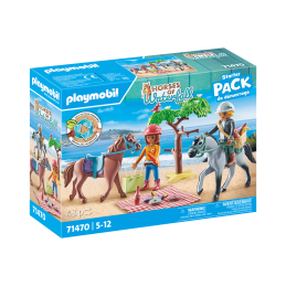 Playmobil-DRUMETIE LA PLAJA CU CAII AMELIA SI BEN