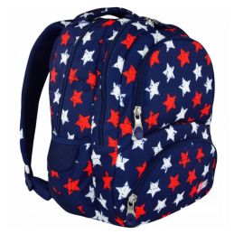 Ghiozdan St.Majewski St.Right Stars, 2 compartimente, 4 buzunare, bleumarin, BP-07 / 617546