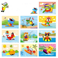 Puzzle hartie gumata, diverse modele, set 5 bucati