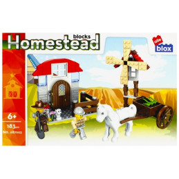 Set de constructie Alleblox Homestead - ferma cu moara de vant - AB7003 / 478253, 183 piese, 6+