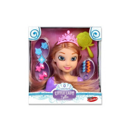 Set fashion - cap de papusa de coafat - accesorii incluse, par saten, MegaCreative 419475, 3+ ani