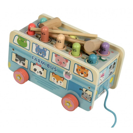 Jucarie lemn set interactiv, CNX Whac -A-Mole., plante si cartite, cu ciocanele