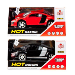 Masina MegaCreative Hot Racing 388532, 22cm, cu sunete si lumini, plastic, diverse culori, 3+ ani