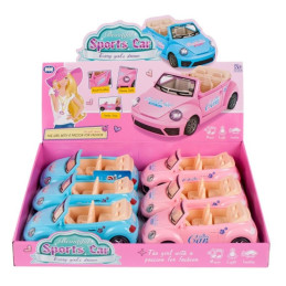 Masina decapotabila pentru papusi MegaCreative 442299, 17cm, plastic, diverse culori, 3+ ani