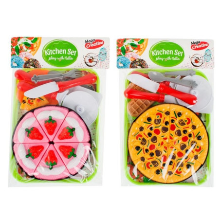 Set de bucatarie - pizza / tort + accesorii - diverse modele, MegaCreative 442115, 3+ ani