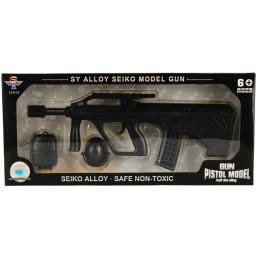 Pistol cu bile moi, 25cm, metal, accesorii incluse, negru, 6+ ani, MegaCreative, 483262