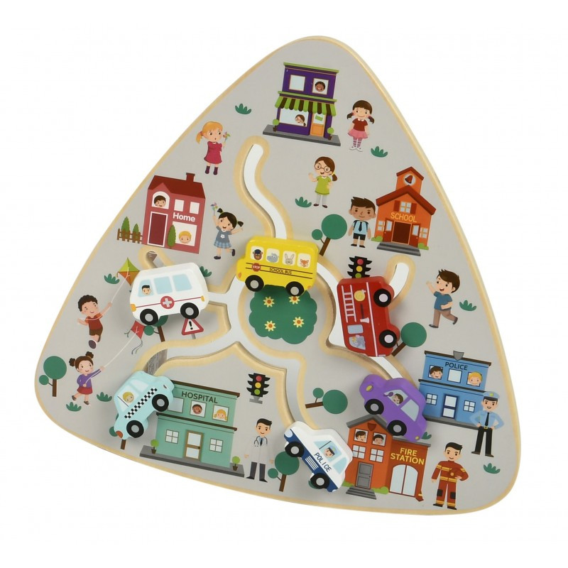 Jucarie set educativ circuit din lemn, CNX Triangle Fun Walking Board, 5 modele: trafic Jucarie set educativ circuit din lemn, CNX Triangle Fun Walking Board, 5 modele: trafic