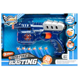 Blaster - pistol, include 6 proiectile din spuma, albastrus, 6+ ani, MegaCreative, 417532