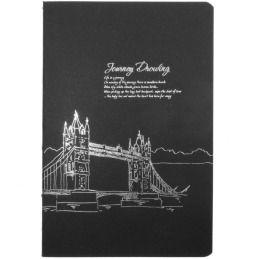 Jurnal A5 CNX FX32K-677, 64 pagini, coperta carton neagra, hartie neagra
