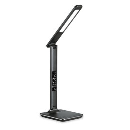 Lampa led pentru birou Platinet PDLU13, 8.5W, port USB, led, afisaj cu ceas, alarma, data, temperatura, control tactil, 65cm
