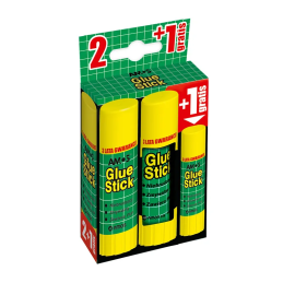Lipici solid Amos, 22g, fara solvent, set 2 buc + 1x 8g gratis, GSWB822B3 / 130-1811