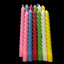 Lumanari conice spiralate, parfumate, diverse culori, set 12 buc
