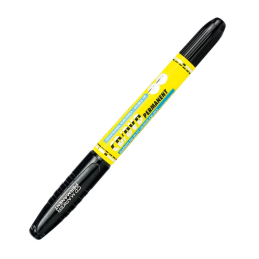 Marker permanent Grand CD-051 160-1878, varf rotund, 0.8mm / 3.8mm, 2 capete, negru