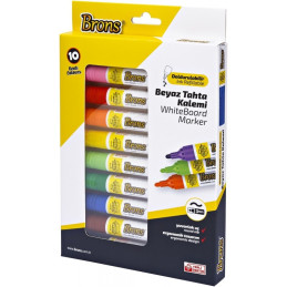 Marker tabla Nova BR-9511, varf rotund, 3.0mm, set 10 culori