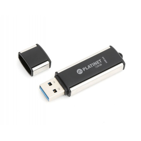 Stick memorie 128GB Platinet PMFU3128X 42287, USB 3.0, 75MB/s, carcasa aluminiu, negru