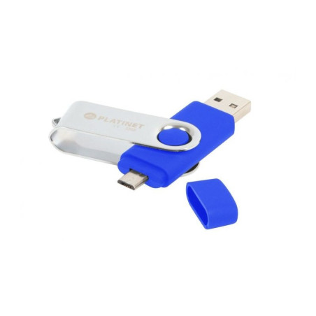 Stick memorie 32GB Platinet 43206, USB 2.0 + microUSB, bleu