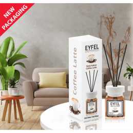 Odorizant camera cu betisoare Eyfel, cafea cu lapte, 120ml