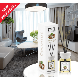 Odorizant camera cu betisoare Eyfel, cocos, 120ml