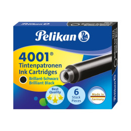 Patroane cerneala scurte (rezerve) Pelikan 4001 301218, cerneala neagra, set 6 buc