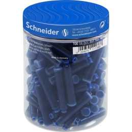 Patroane cerneala scurte (rezerve) Schneider 6803 2847, cerneala albastra, borcan 100 buc