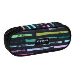 Penar neechipat Starpak Art Stripes, 1 fermoar, negru cu dungi colorate, 351923