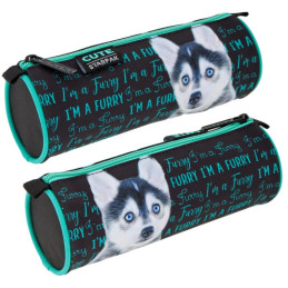 Penar neechipat Starpak Husky, 1 fermoar, negru cu turcoaz, cilindric, 446584