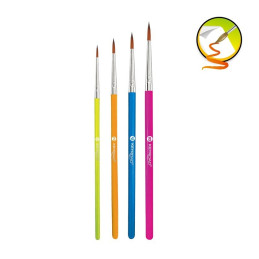 Pensula Keyroad Artist Brushes KR972032, varf rotund, nr. 0,2,4,8, blister 4 buc