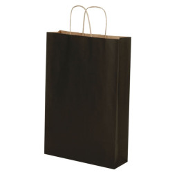Punga cadou Papiroti 15785 / 00522, A4, 22x31x10cm, 90g/mp, neagra, manere din hartie rasucita
