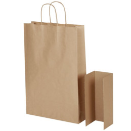 Punga cadou Papiroti 93935, B4, 26x35x12cm, kraft, manere din hartie rasucita