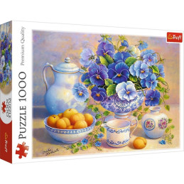 Puzzle carton 1000 piese Trefl Buchet albastru, 10466, 12+ ani