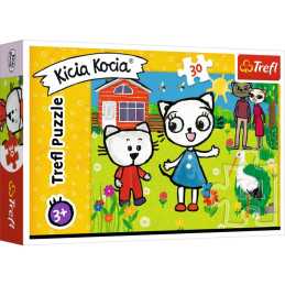 Puzzle carton 30 piese Trefl Kicia Kocia - impreuna cu prietenii, 18264, 3+ ani