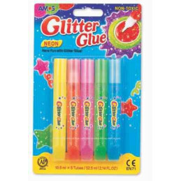 Pasta adeziva decorativa Glitter Glue Neon AMOS