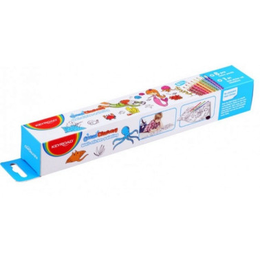 Set rola adeziva pentru colorat Ocean 206 X 30 cm + 8 creioane colorate