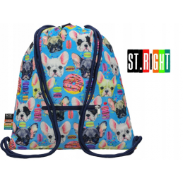 Rucsac cu snur pentru copii St.Right Dogs 623172, bleu, 45x35cm