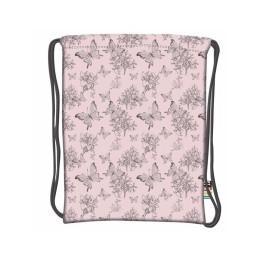 Rucsac cu snur pentru copii St.Right Vintage Butterflies 623196, roz cu gri