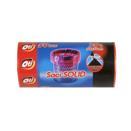 Saci menajeri OTI Solid, 20l, 44x50cm, rosu, 20200, rola 50 buc