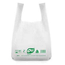 Sacosa maieu OTI Natura, 5kg, 38x45cm, biodegradabila, conform standardelor EN13432, 11470, rola 50 buc