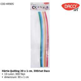 Hartie quilling 30x1cm 300/set DACO HR905
