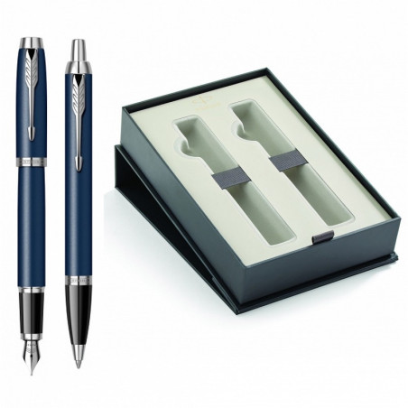 Set cadou stilou + pix Parker IM Royal, corp metalic albastru mat